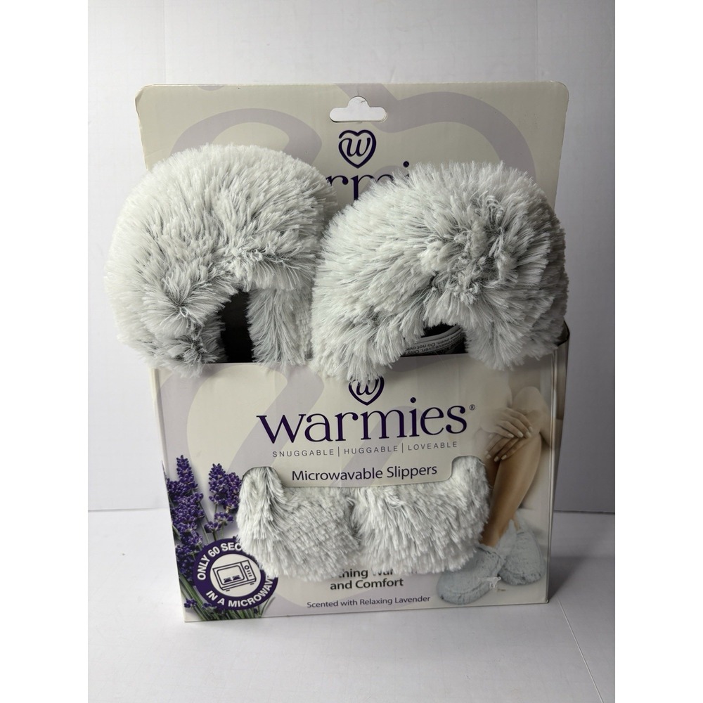 WARMIES Light Gray Slippers‎ Fits Sizes 6-10 Aromatherapy
